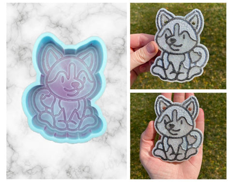 Husky Freshie Mold, Dog Freshie Mold, Dog Breed Freshie Molds, Freshie Molds for Beginners, Heat Safe Silicone Mold, Simple Freshie mold