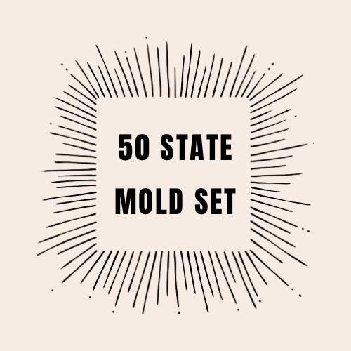 50 State Freshie Mold Set, Home State Freshie Molds, USA Freshie Molds, Beginner Aroma Bead Molds, United States Freshie Molds, Bulk Molds