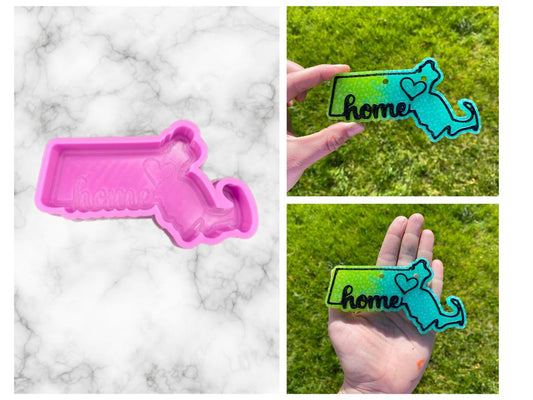 Massachusetts Freshie Mold, Home State Freshie Molds, USA Freshie Molds, Beginner Aroma Bead Molds, Massachusetts State Freshie Mold