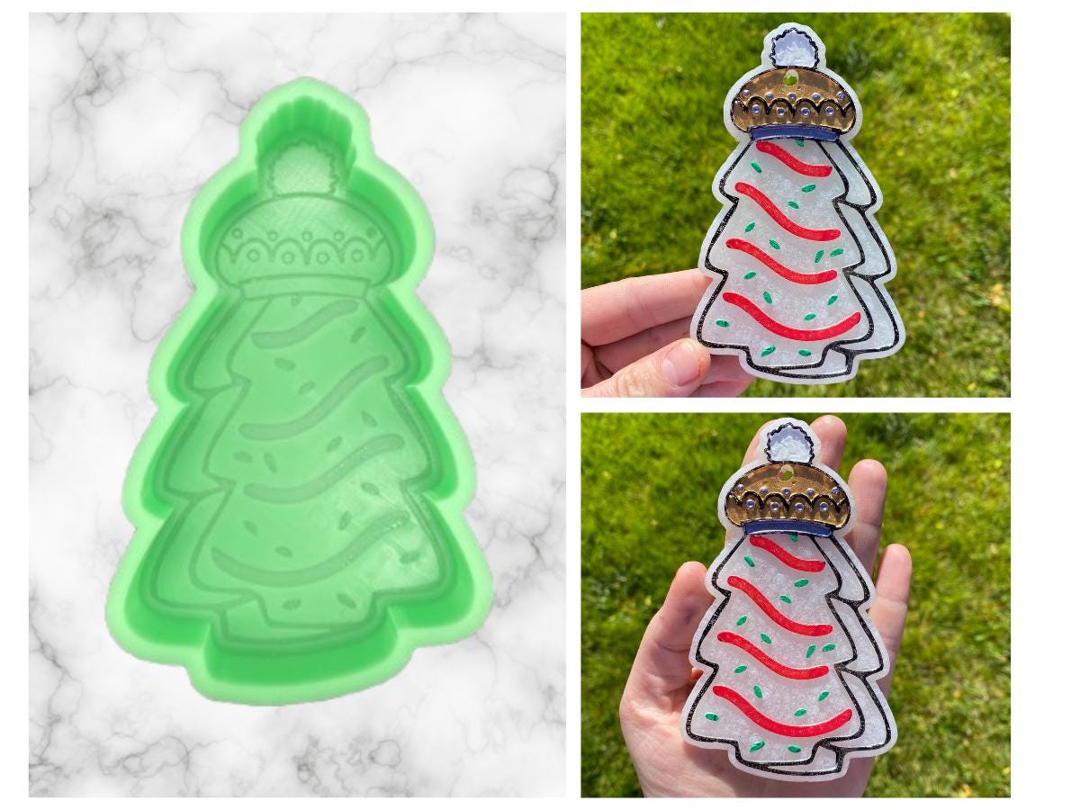 Beanie Snack Cake Freshie Mold, freshie making supplies, Christmas freshie mold, cozy winter freshie molds, happy winter silicone mold