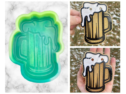 Beer Freshie Mold, St Patrick's day freshie mold, beer stein freshie mold, father's day drinking molds, alcohol freshie mold