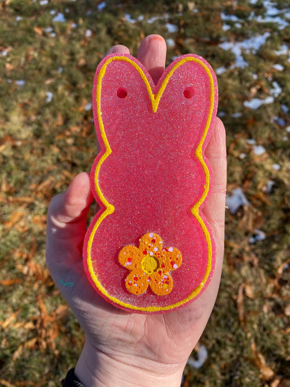 Flower Bunny Freshie Mold for easter, car freshie designs oven safe silicone cross mold for resin cross easter mold for bath bombs