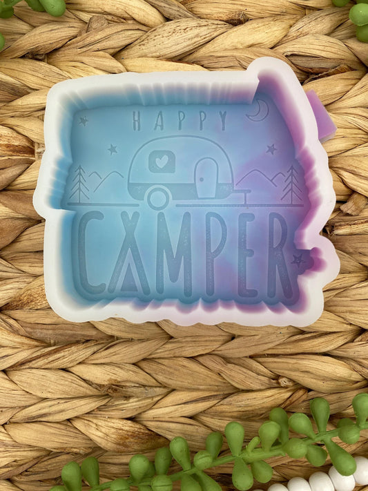 Happy Camper Mold, freshie making supplies, popular freshie, best selling freshies, summer freshies, camping outdoors, vacation freshie mold