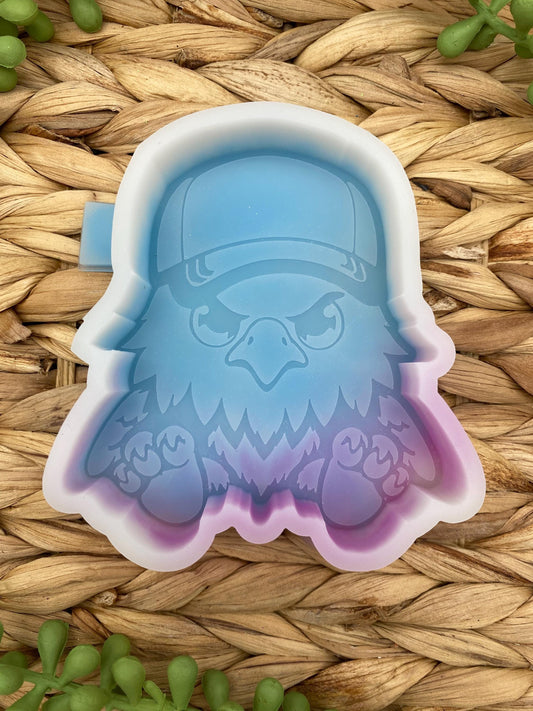Eagle with Baseball Cap Freshie Mold, cardstock freshie supplies, cardstock mold, silicone baking mold, freshie molds for men,