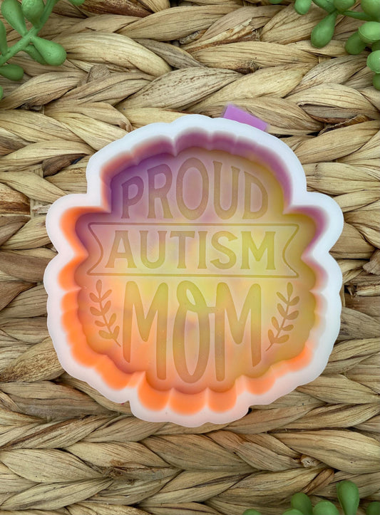 Proud Autism Mom Mold, Autism Awareness Silicone Mold, Neurodivergent Freshie mold, autism freshie mold, high quality freshie mold