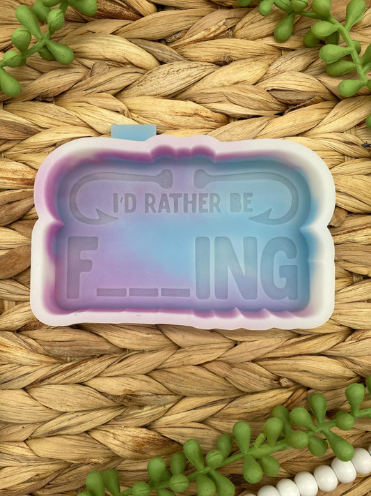 I'd Rather Be Fishing Freshie Mold, freshie supplies, silicone baking mold, freshie molds for men, adult humor freshie mold, dirty humor