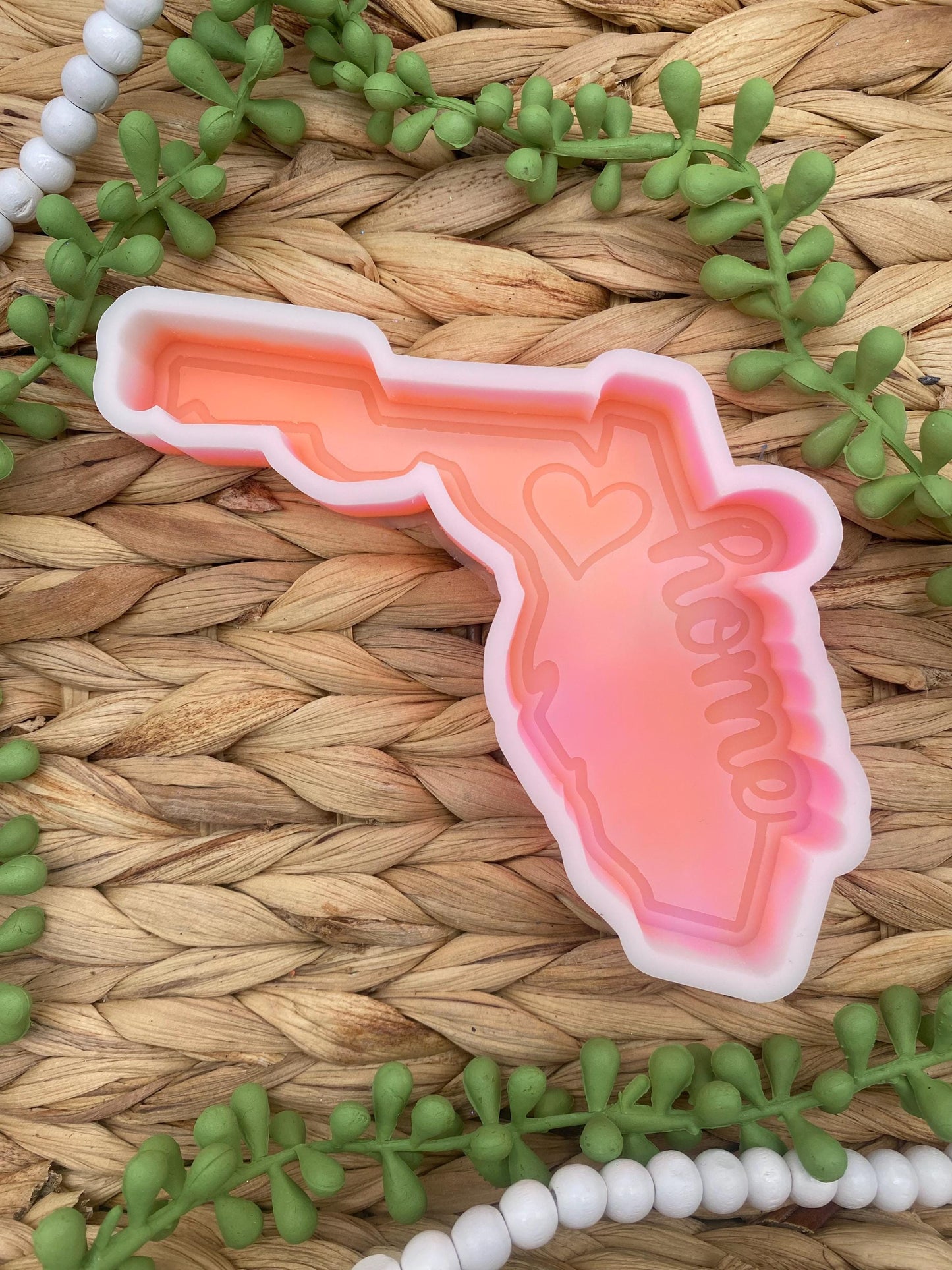 Florida Freshie Mold, Home State Freshie Molds, USA Freshie Molds, Beginner Aroma Bead Molds, Florida State Freshie Mold