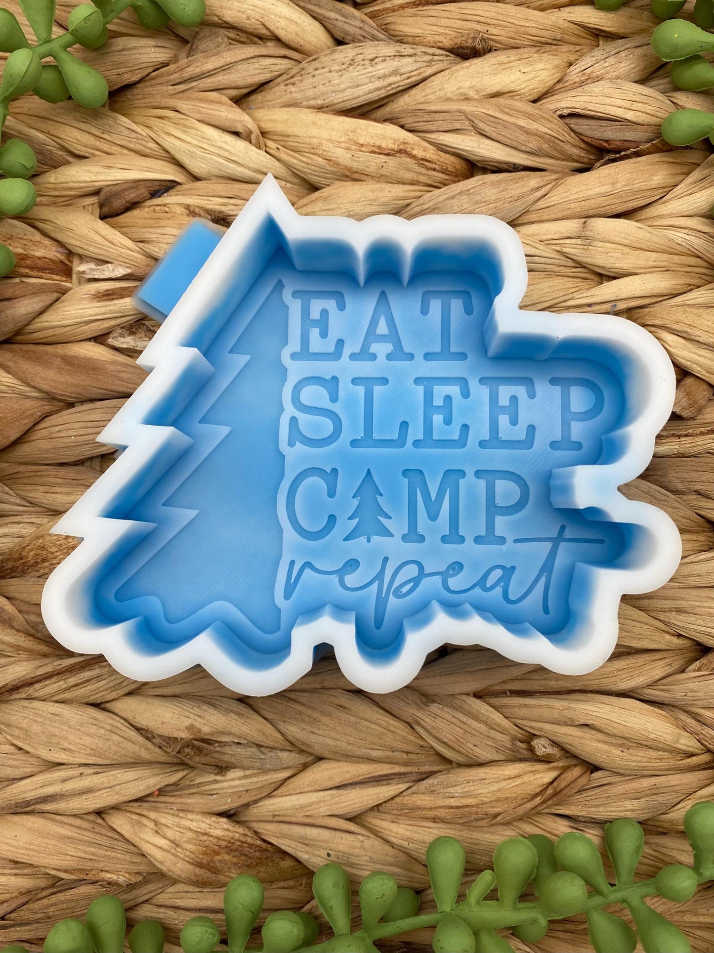 Eat Sleep Camp Repeat Freshie Silicone Mold, freshie making supplies, popular freshie, best selling freshies, summer freshie ideas, outdoor