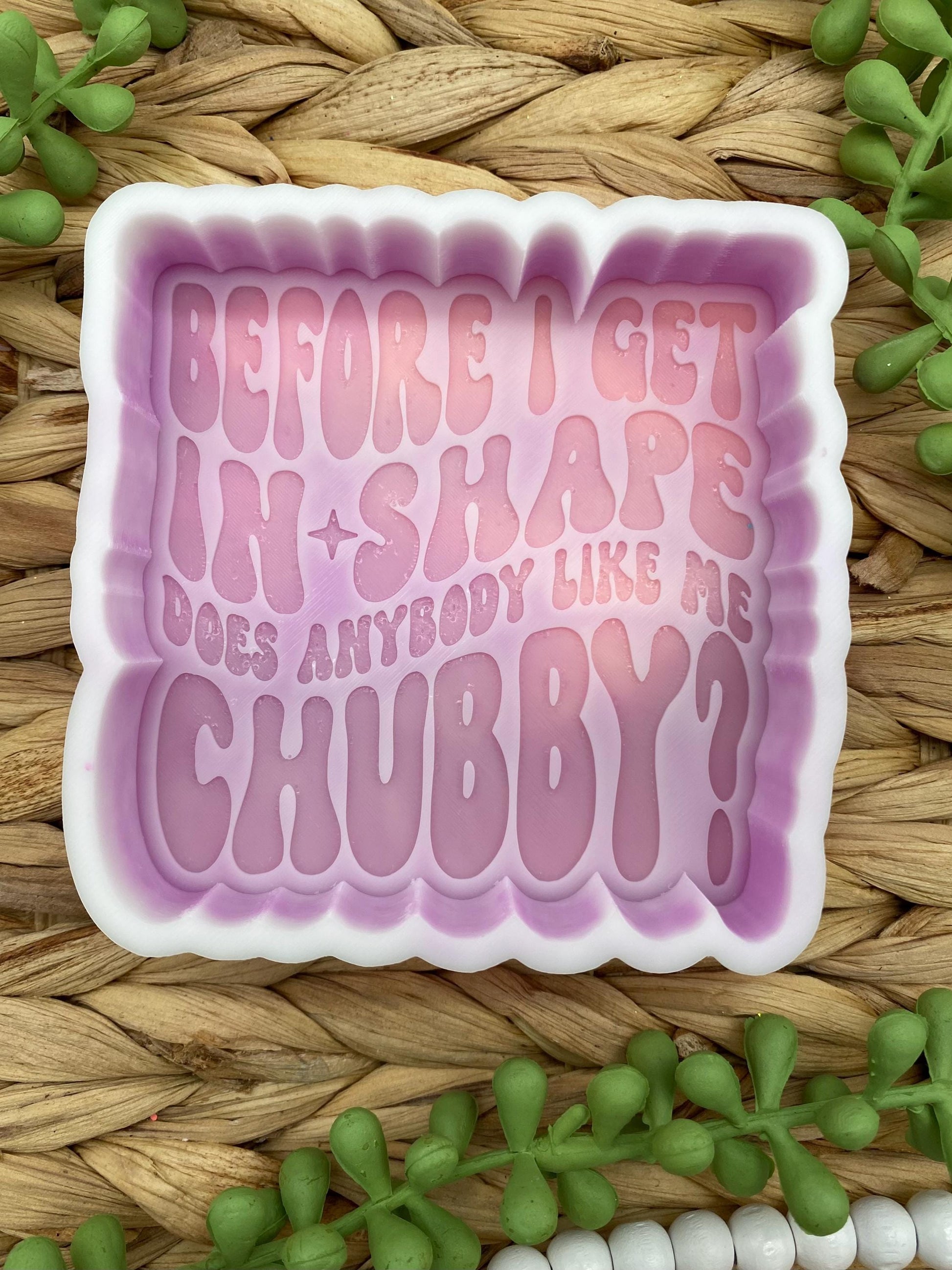 Before I Get In Shape, Does Anybody Like Me Chubby Freshie Molds, Snarky Silicone Molds, Weight Loss Freshie Mold, Fitness Freshie Mold