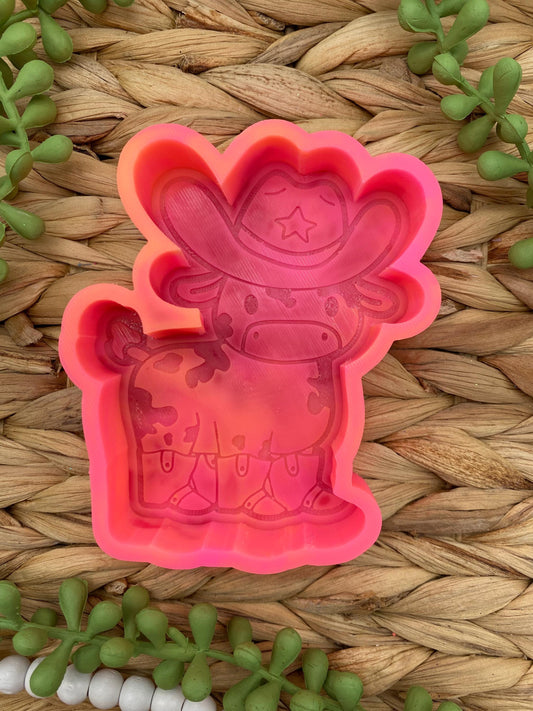 Cowboy Cow Freshie Mold, Western Freshie Molds for Men, Bestselling guy freshie molds, popular silicone molds for husbands, country freshie