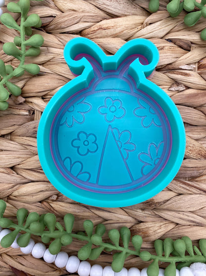 Ladybug Freshie Mold, bestselling freshie molds, summer silicone mold, summer freshie molds, flower ladybug freshie mold, cute freshie mold