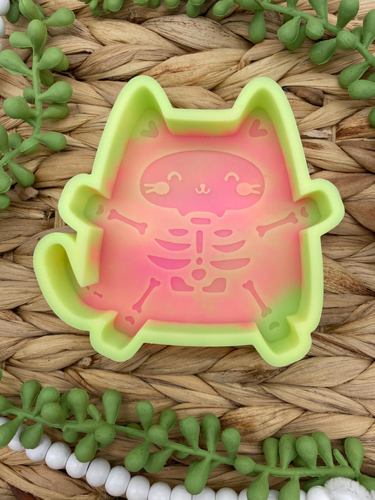 Skeleton Cat Mold, Halloween Freshie Mold, Fall Freshie Mold, Spooky Silicone Mold, Autumn Freshie Mold, Bones Freshie Mold, October Molds