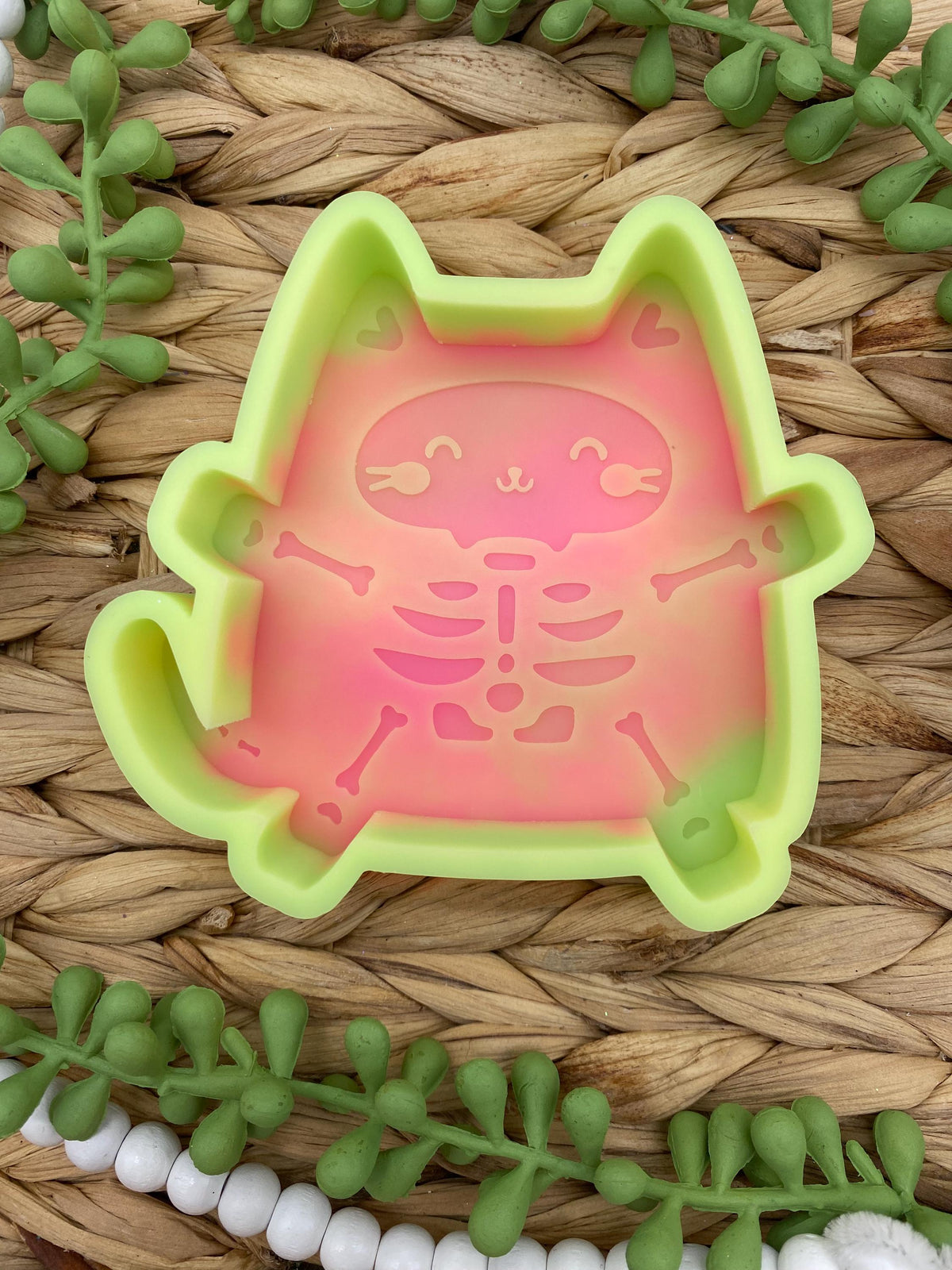 Skeleton Cat Mold, Halloween Freshie Mold, Fall Freshie Mold, Spooky Silicone Mold, Autumn Freshie Mold, Bones Freshie Mold, October Molds