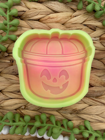 Jack-o-Lantern Bucket Mold, Halloween Freshie Mold, Fall Freshie Mold, Retro Silicone Mold, Funny Freshie Mold, Retro Halloween Bucket Mold