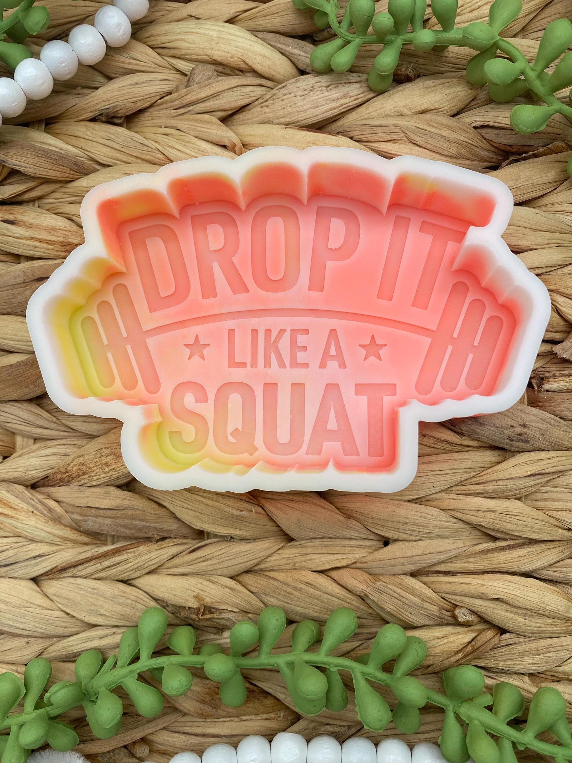 Drop It Like It's Hot Freshie Mold, Weight Lifting Silicone Mold, Gym Bro Freshie Mold, Working Out Mold, Drop It Like a Squat Freshie Mold