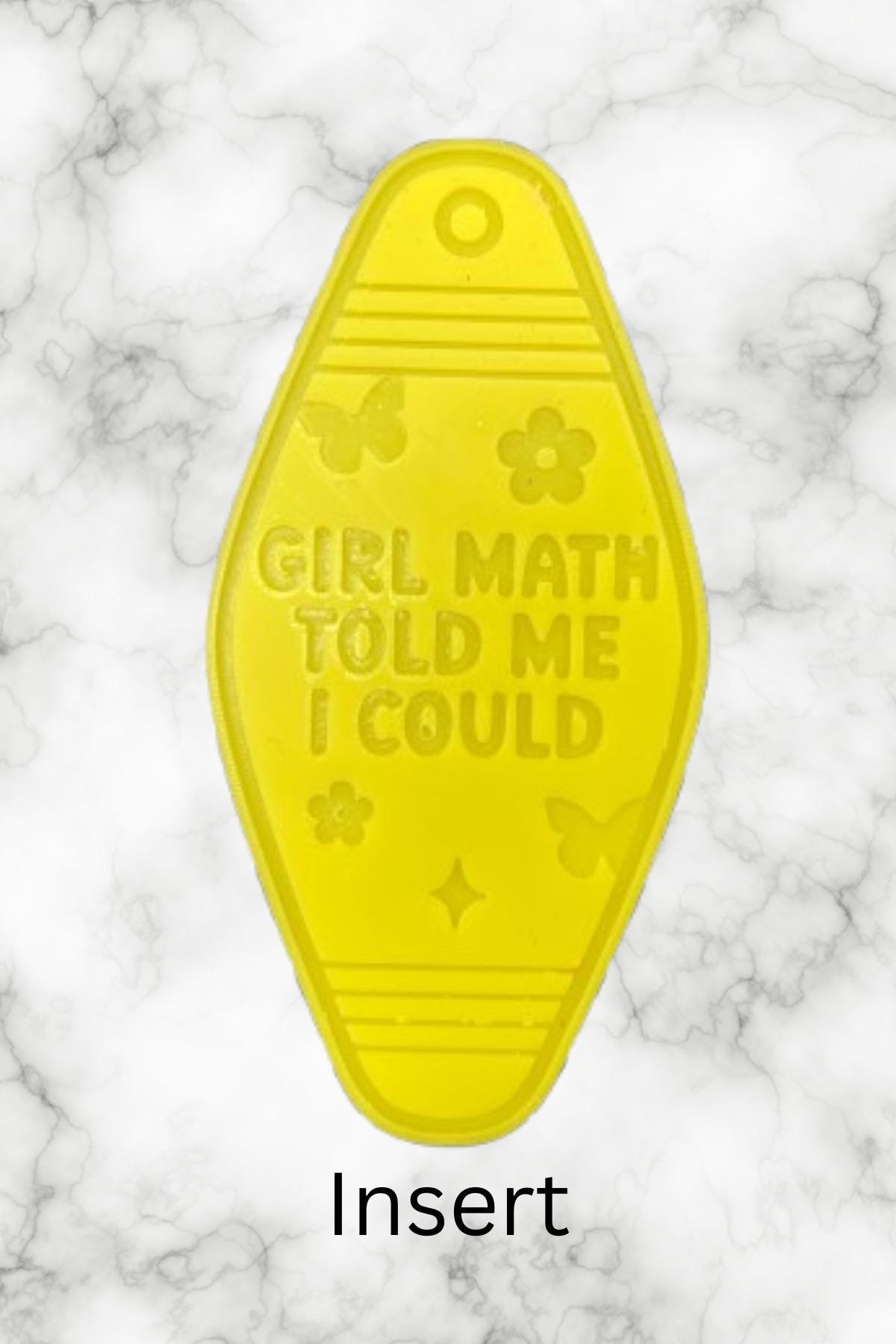 Girl Math Told Me I Could Motel Key Inserts Freshie Mold, for adult car freshie designs oven safe silicone mold for resin funny mold