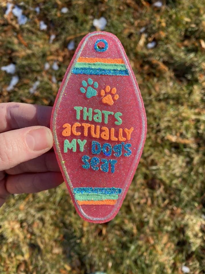 That's My Dog's Seat Motel Key Inserts Freshie Mold, for adult car freshie designs oven safe silicone mold for resin funny mold