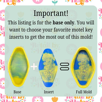 Motel Key Base Freshie Mold, for adult car freshie designs oven safe silicone mold for resin wax melt funny mold for new drivers