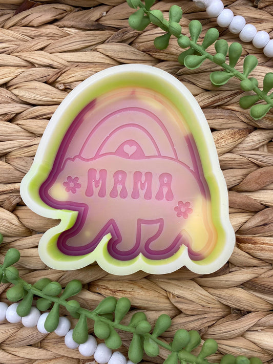 Mama Rainbow Bear Freshie Mold, stay at home mom freshie molds, funny mom freshie, mother's day freshie molds, mom humor freshie mold