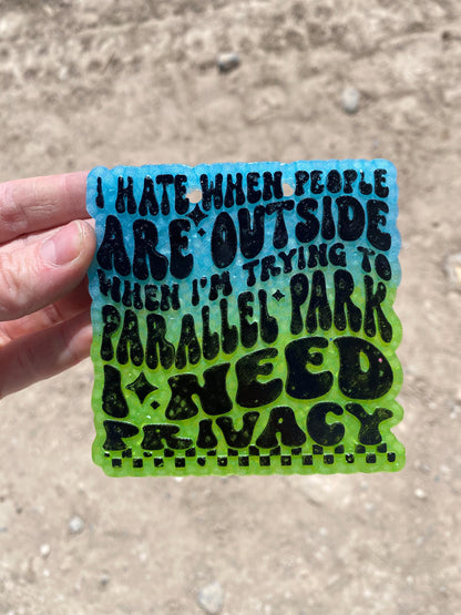 Parallel Parking Freshie Mold, Funny Freshie Molds, Snarky Silicone Molds, , I Hate When People Are Outside When I'm Trying to Parallel Park