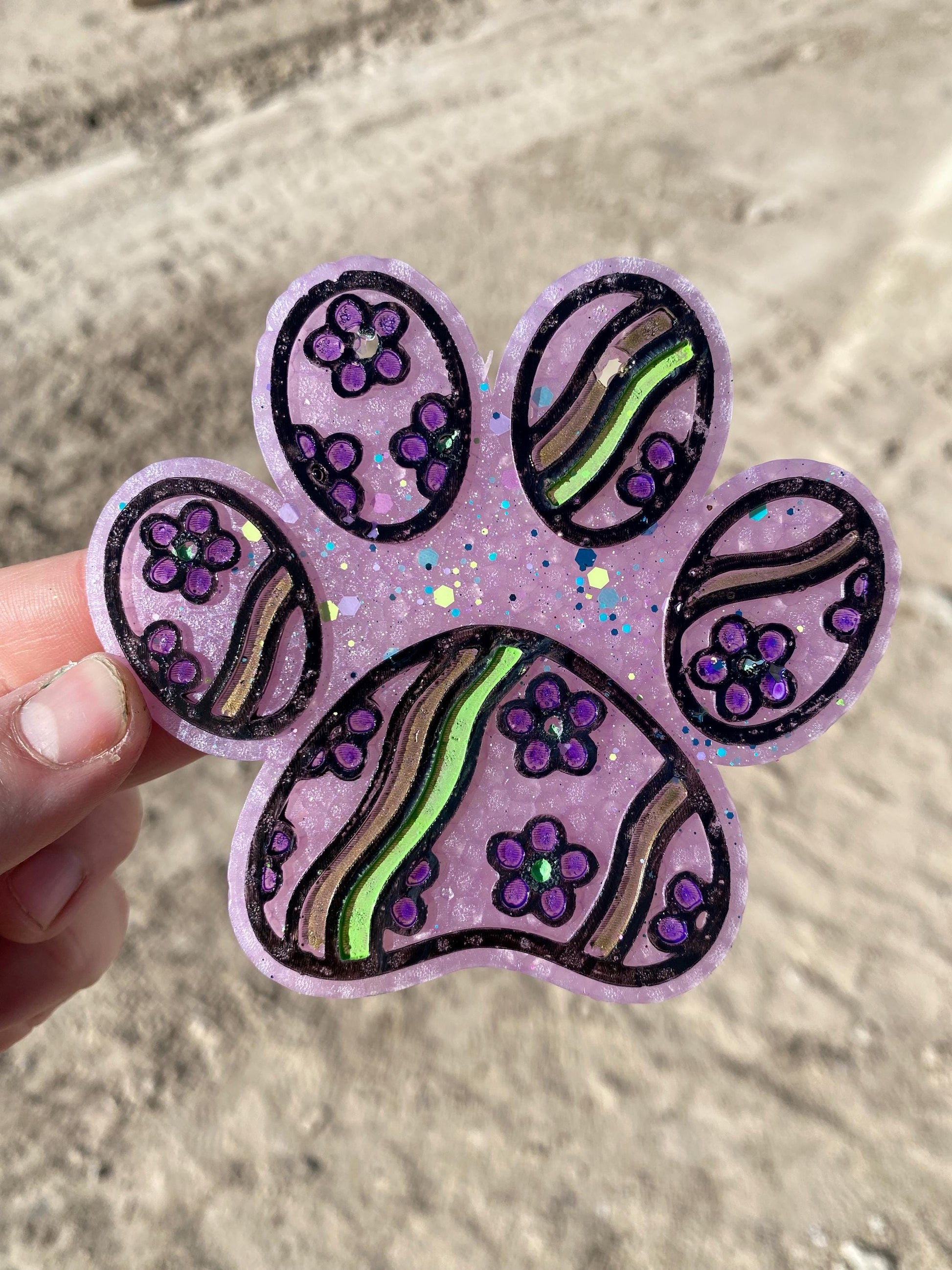 Paw Print Freshie Mold, Retro Paw Silicone Mold, dog mom freshie mold, flower paw freshie mold, dog freshie molds, animal freshie mold