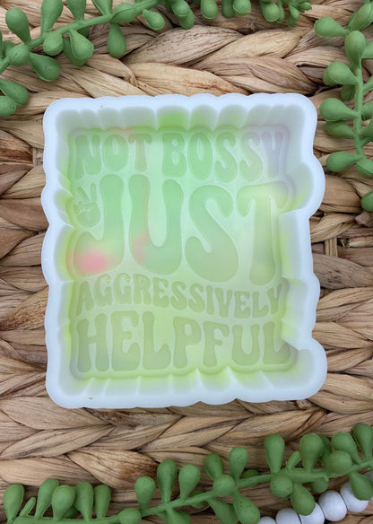 Not Bossy Just Aggressively Helpful Freshie Silicone Mold, adult humor freshie supplies, popular freshie molds, best selling freshies