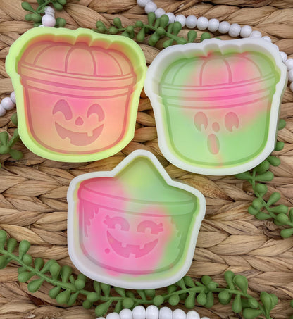 Retro Bucket Molds Set, Halloween Freshie Mold, Fall Freshie Mold, Retro Bucket Silicone Mold, Funny Freshie Mold, Retro Halloween Bucket