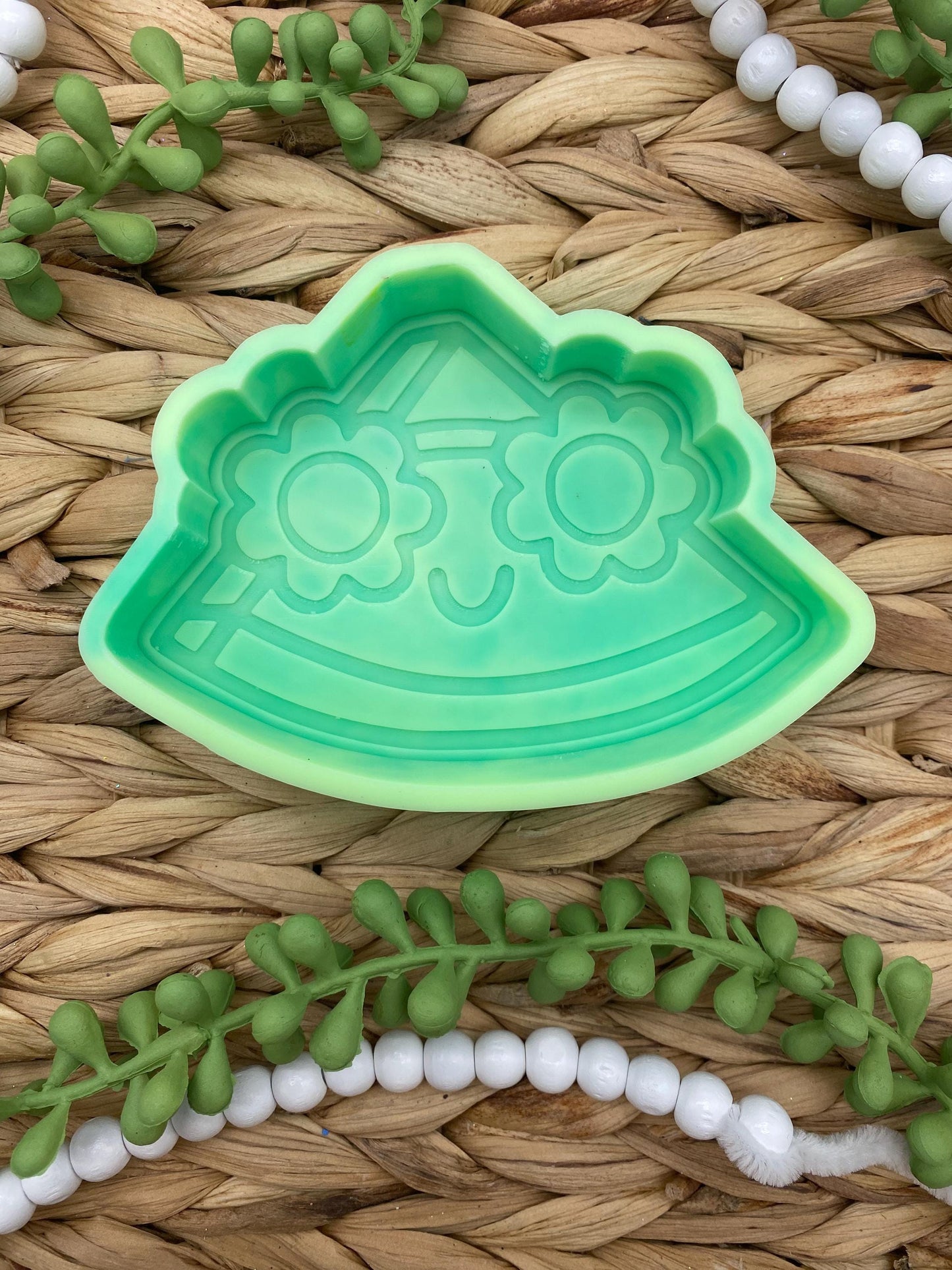 Watermelon Freshie Mold, summer freshie molds, floral watermelon mold, watermelon soap mold, food freshie mold, girly coquette freshie mold