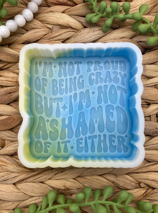 I'm Not Proud of Being Crazy Freshie Mold, Snarky Molds, Funny Freshie Mold, sarcastic freshie mold, adult humor Freshie Mold