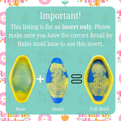 No Brakes Just Vibes Motel Key Inserts Freshie Mold, for adult car freshie designs oven safe silicone mold for resin funny mold