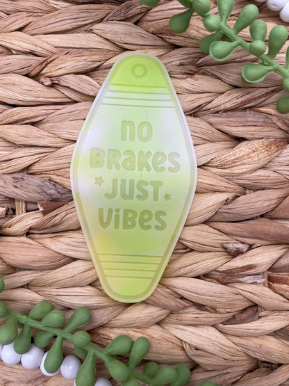 No Brakes Just Vibes Motel Key Inserts Freshie Mold, for adult car freshie designs oven safe silicone mold for resin funny mold