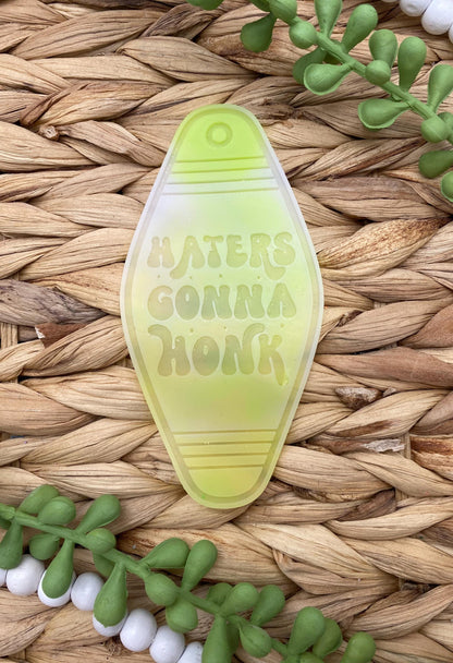 Haters Gonna Honk Motel Key Inserts Freshie Mold, for adult car freshie designs oven safe silicone mold for resin funny mold