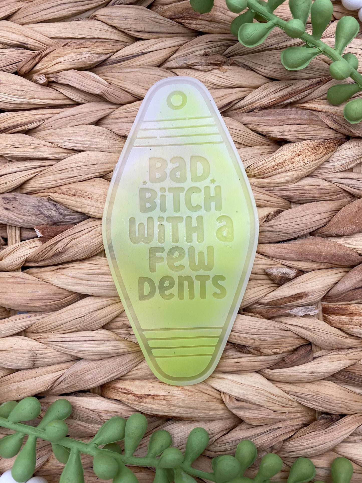 Bad Bitch With a Few Dents Motel Key Inserts Freshie Mold, for adult car freshie designs oven safe silicone mold for resin funny mold