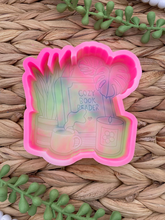 Cozy Book Reader Freshie Mold, Book lover freshie mold, Cozy Book Molds, Book Freshie Mold, Reading Silicone Mold, Teacher Mold, Librarian
