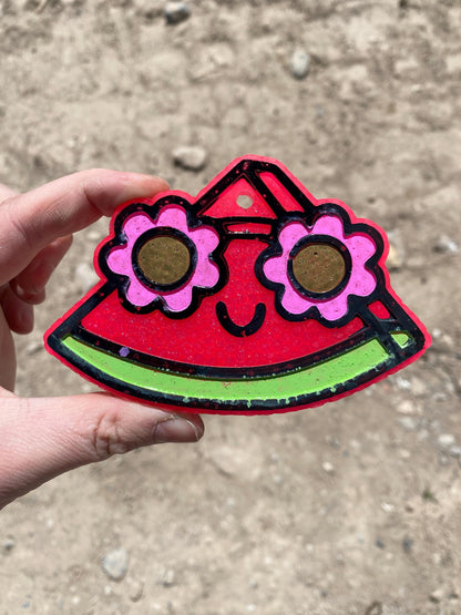 Watermelon Freshie Mold, summer freshie molds, floral watermelon mold, watermelon soap mold, food freshie mold, girly coquette freshie mold