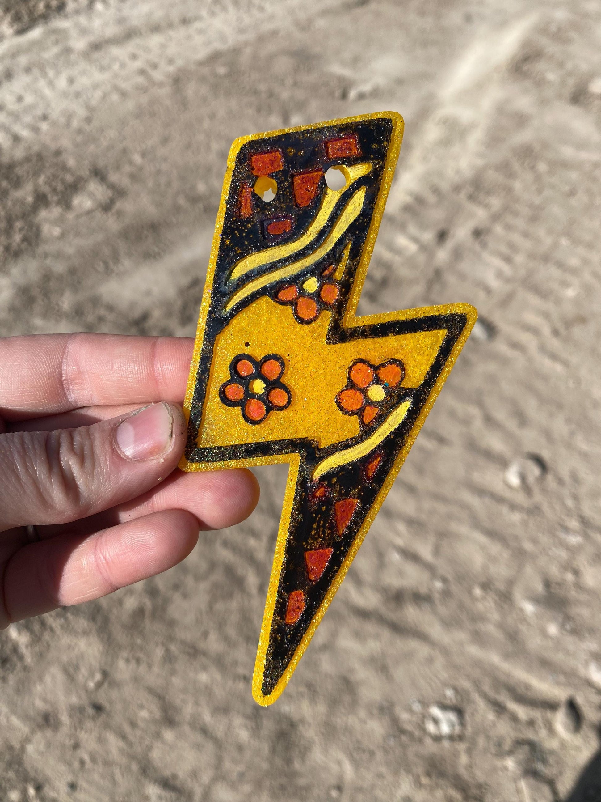 Lightning Bolt Freshie Mold, Retro Lightning Soap Mold, Checkerboard Lightning Mold, Floral Lightning Bolt Silicone Mold