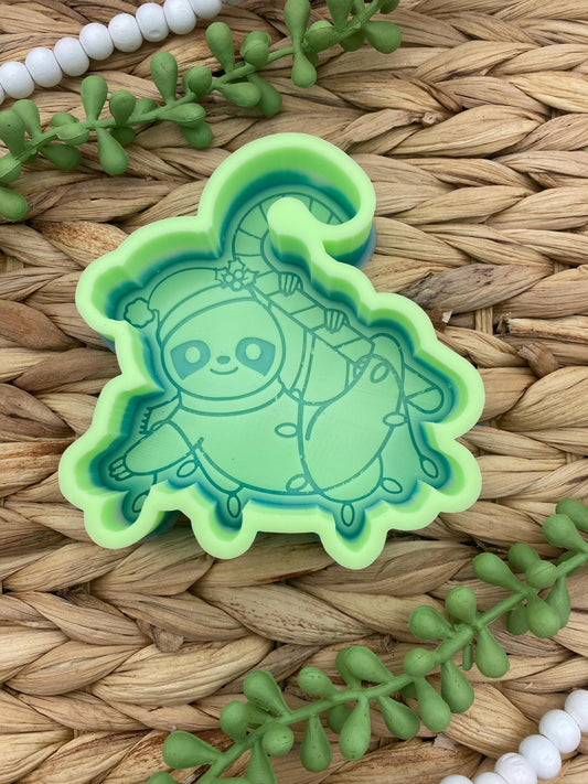 Christmas Sloth Freshie Mold, freshie making supplies, Christmas freshie mold, candy cane freshie mold, winter freshie mold, winter sloth