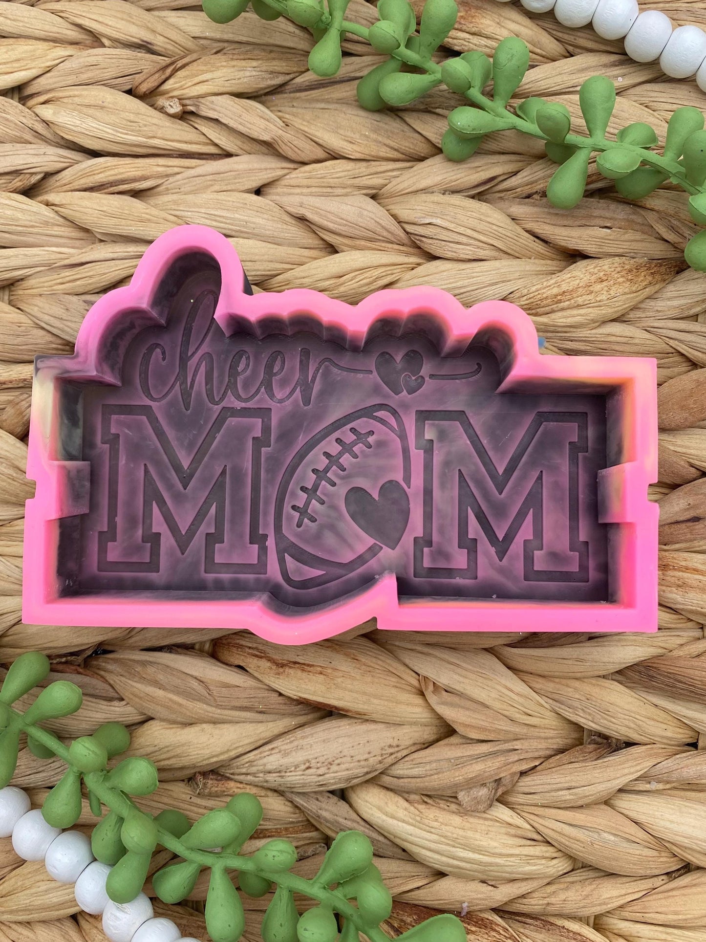 Cheer Mom Mold, Sport Freshie Mold, High School Silicone Mold, cheerleader freshie mold, cheer squad team freshies, high school cheer mold