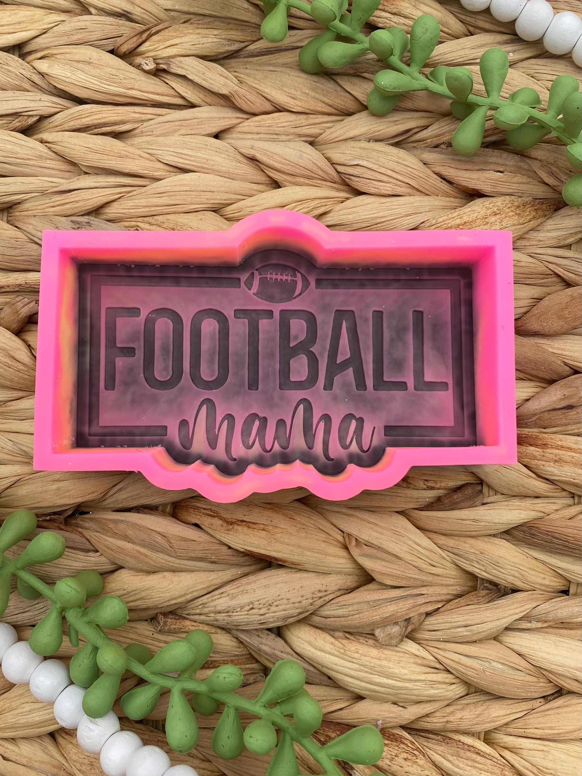 Football Mama Freshie Silicone Mold, best selling freshies, sports freshie molds, sport team freshie molds, football freshie mold