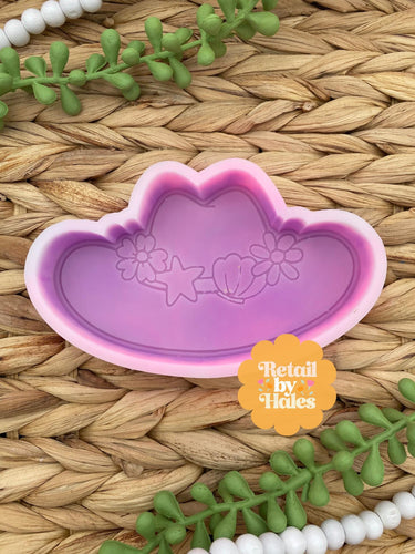 Seashell Cowboy Hat Mold, Western Summer Freshie Molds, Beach Silicone Mold, Cowgirl Hat Freshie Mold, Beach Western Molds,