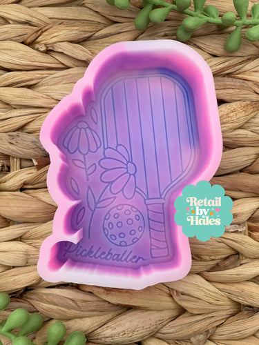 Pickleball Freshie Silicone Mold, sport aroma bead molds, summer sport freshie molds, girly coquette pickleballer mold