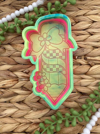 Plaid Pencil Silicone Mold, freshie making supplies, teaching silicone molds, freshies for teachers, school freshie mold, principal freshie