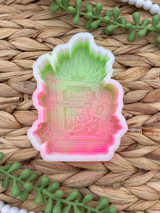 Banned Books Reader Freshie Mold, Book lover freshie mold, Cozy Book Molds, Book Freshie Mold, Reading Silicone Mold, Teacher Mold