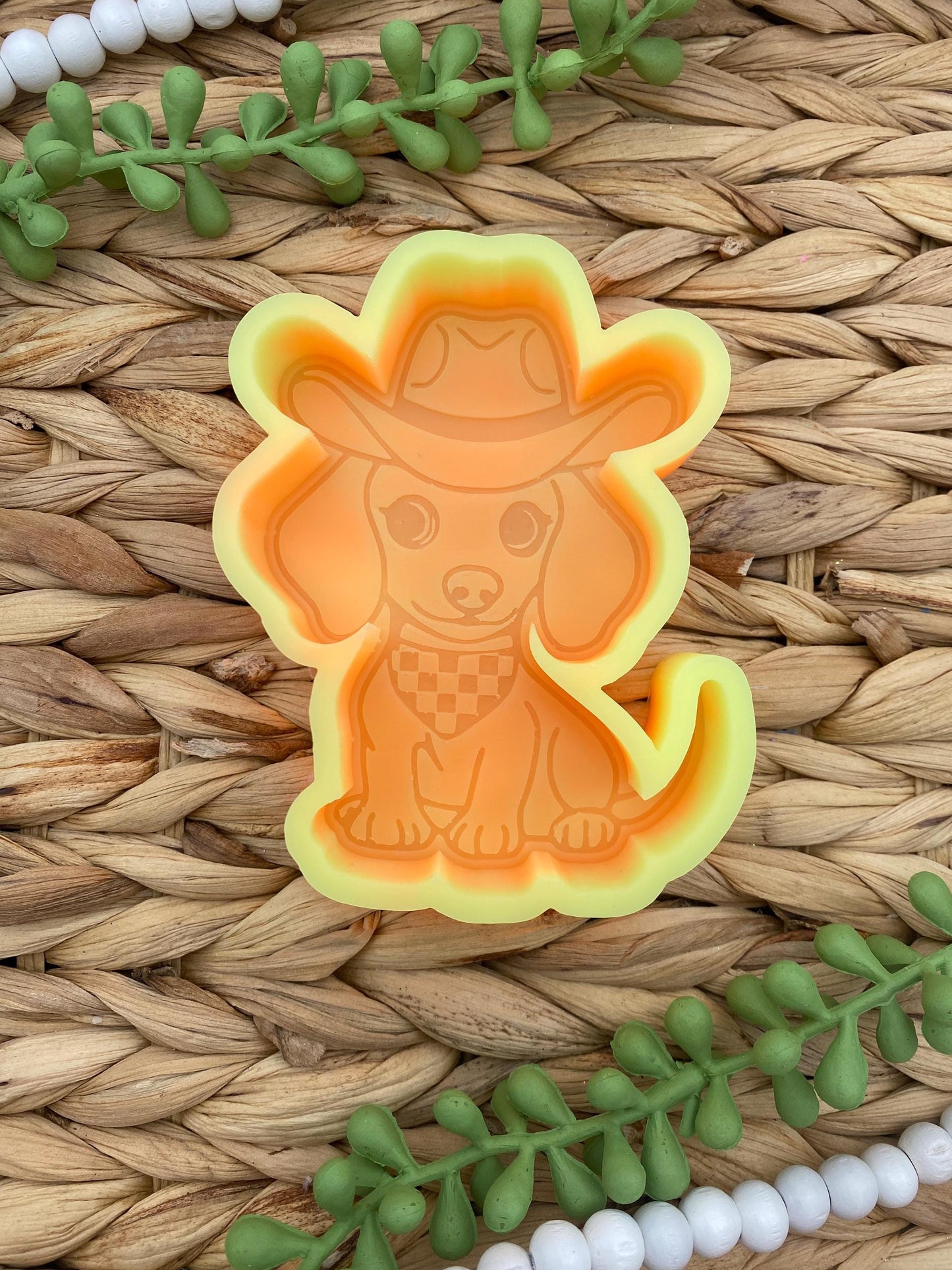 Cowboy Dachshund Freshie Mold, Weiner Dog Freshie Mold, Dog Breed Freshie Molds, Dog with Cowboy Hat Freshie Mold, Heat Safe Silicone Mold