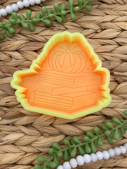 Pumpkin Book Stack Freshie Mold, fall bookish freshie mold, reading freshie molds, fall freshie mold, autumn freshie mold, book freshie mold