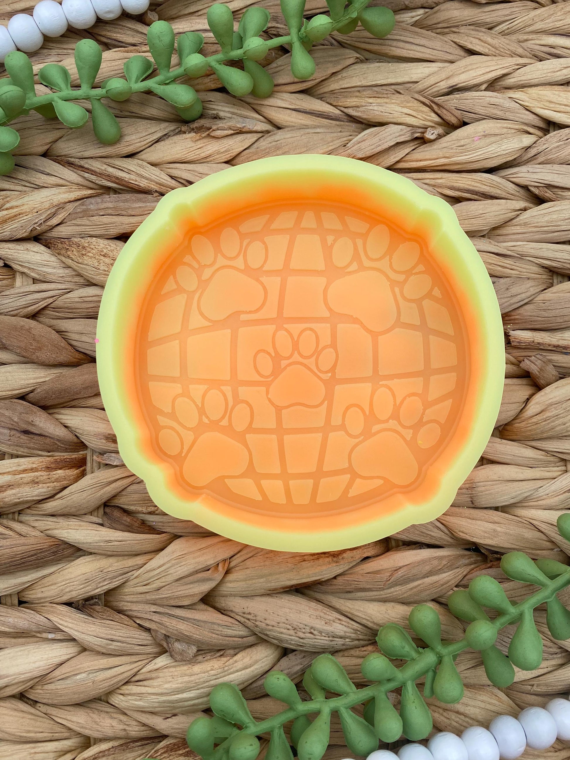 Disco Ball with Paw Print Freshie Mold, Retro Paw Silicone Mold, dog mom freshie mold, paw freshie mold, dog freshie molds, retro freshie