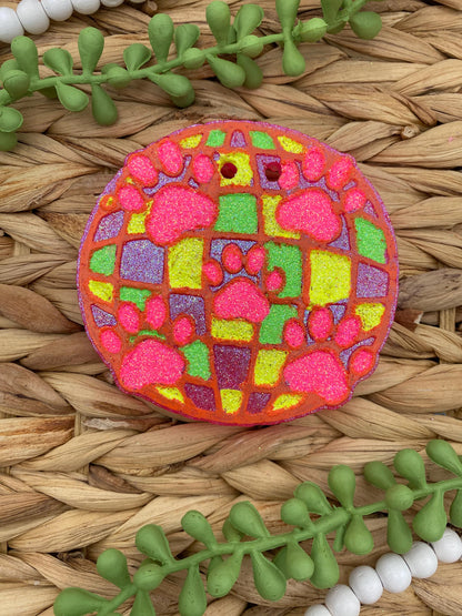 Disco Ball with Paw Print Freshie Mold, Retro Paw Silicone Mold, dog mom freshie mold, paw freshie mold, dog freshie molds, retro freshie