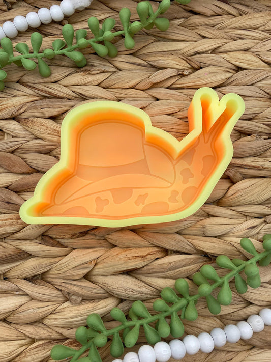 Cowboy Slug Freshie Mold, Western Freshie Molds for Men, country freshie molds, cowboy hat freshie mold, animals with cowboy hat mold