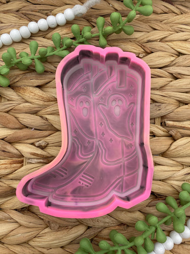 Ghost Cowboy Boots Mold, Halloween Freshie Mold, Fall Freshie Mold, Ghost Silicone Mold, Western Halloween Molds, Floral Ghost Mold