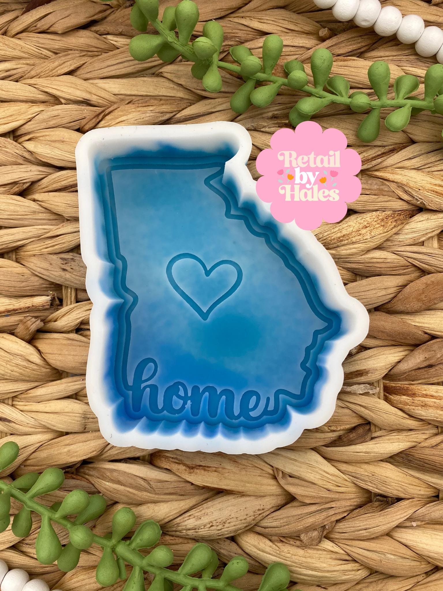 Georgia Freshie Mold, Home State Freshie Molds, USA Freshie Molds, Beginner Aroma Bead Molds, Georgia State Freshie Mold